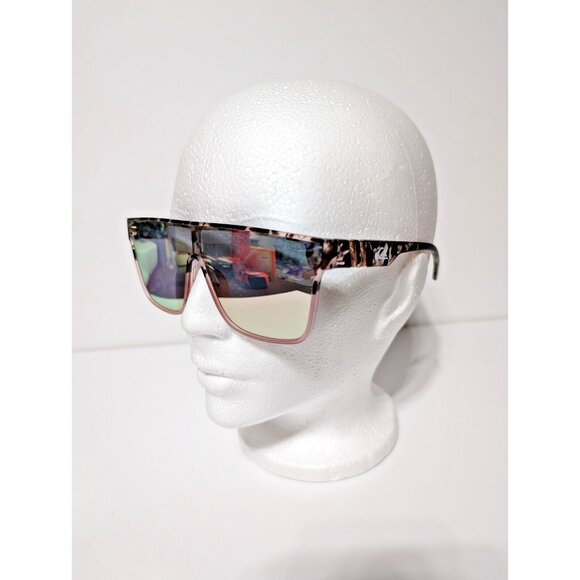 Quicksilver SciFi Shield Sunglasses Tortoise Shell Frame Flash Pink Mirror Lens - Picture 2 of 12